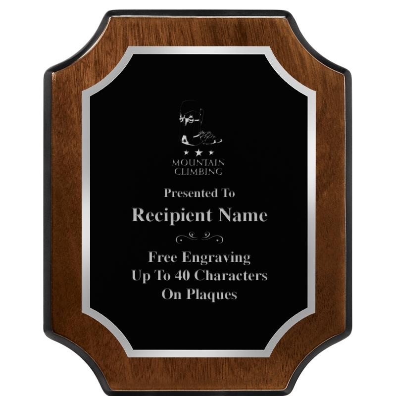 8X10 WALNUT FNSH SCALLOP SV PL