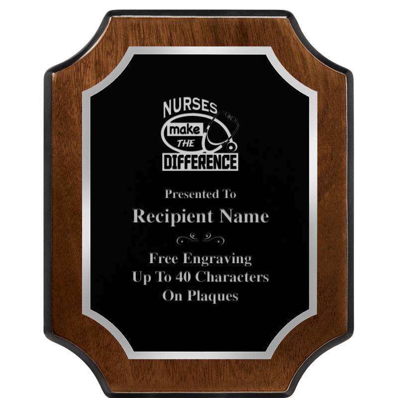 8X10 WALNUT FNSH SCALLOP SV PL