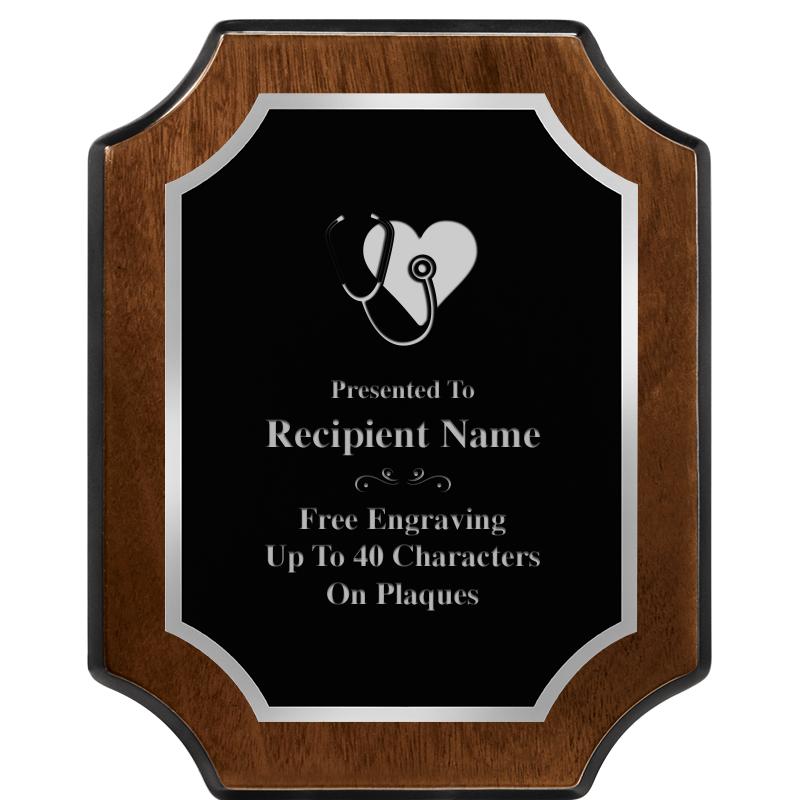 8X10 WALNUT FNSH SCALLOP SV PL