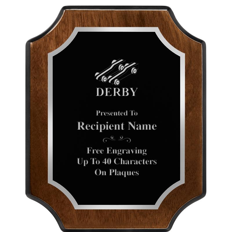 8X10 WALNUT FNSH SCALLOP SV PL