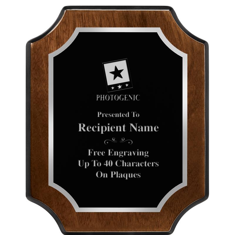 8X10 WALNUT FNSH SCALLOP SV PL