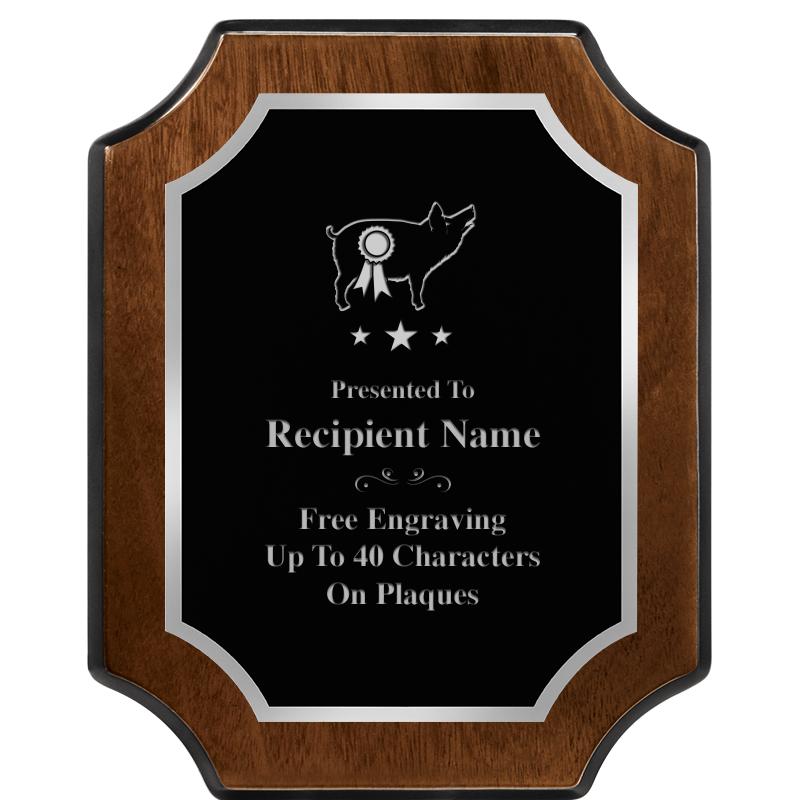 8X10 WALNUT FNSH SCALLOP SV PL