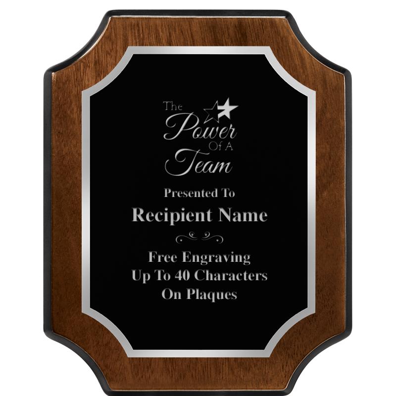 8X10 WALNUT FNSH SCALLOP SV PL