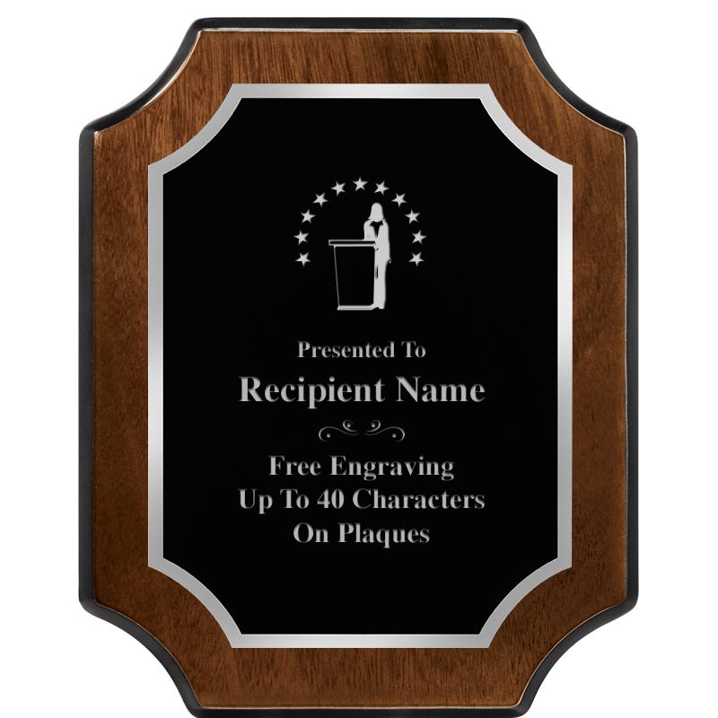 8X10 WALNUT FNSH SCALLOP SV PL