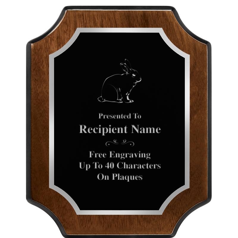 8X10 WALNUT FNSH SCALLOP SV PL