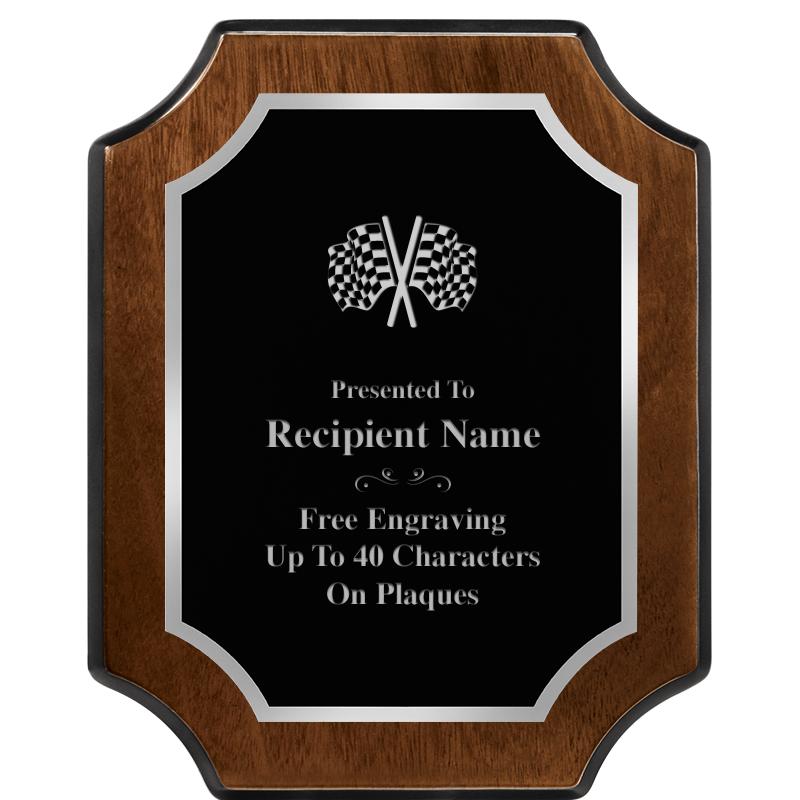 8X10 WALNUT FNSH SCALLOP SV PL