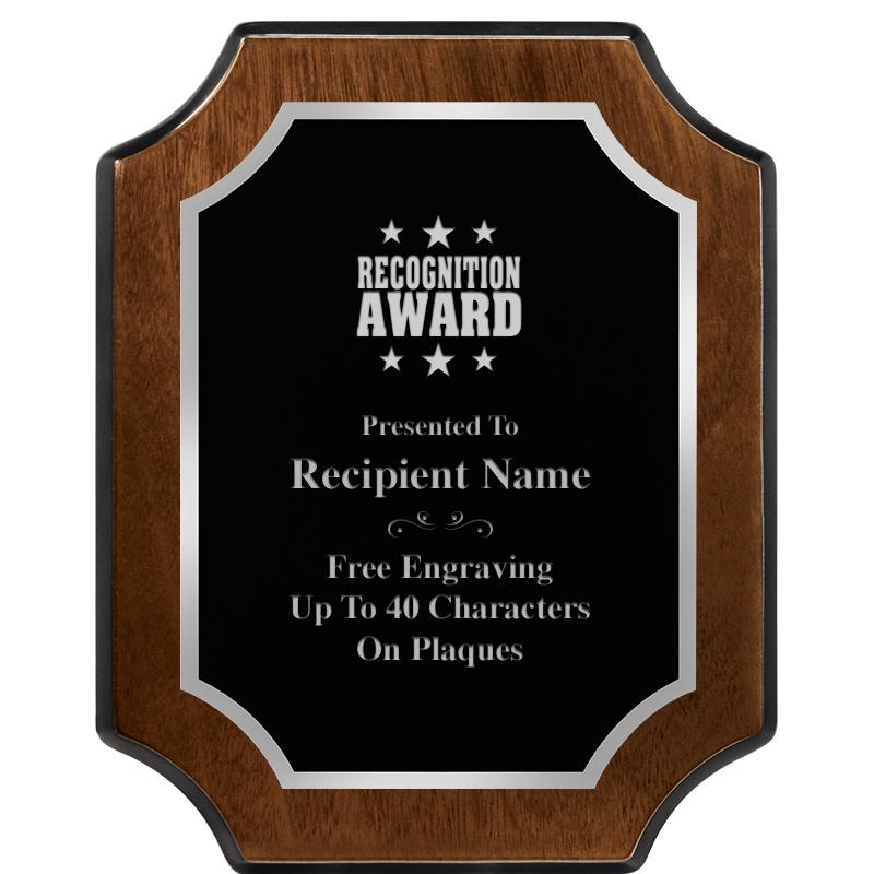 8X10 WALNUT FNSH SCALLOP SV PL