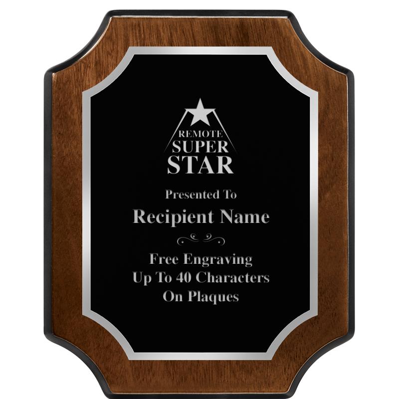 8X10 WALNUT FNSH SCALLOP SV PL