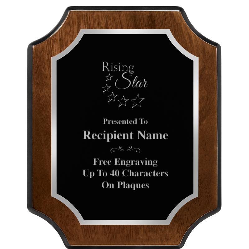 8X10 WALNUT FNSH SCALLOP SV PL