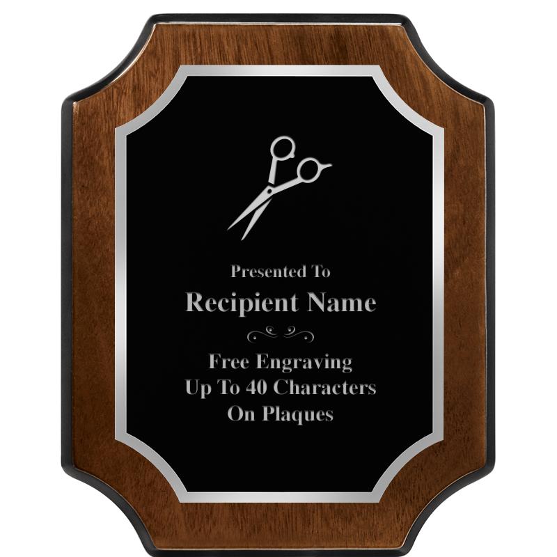 8X10 WALNUT FNSH SCALLOP SV PL