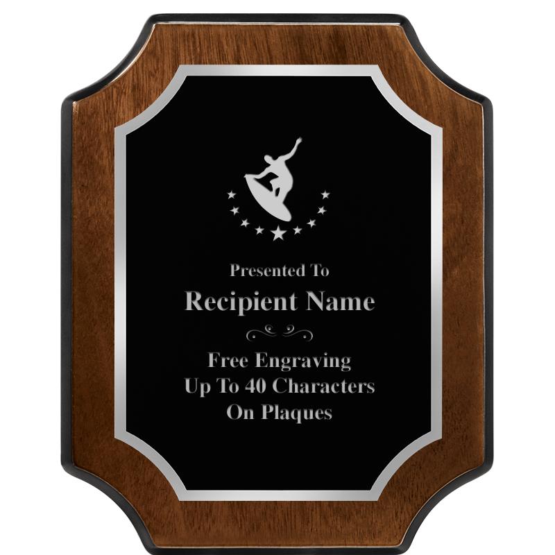 8X10 WALNUT FNSH SCALLOP SV PL