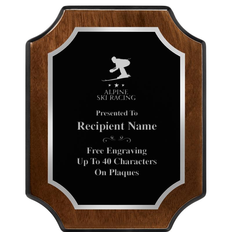 8X10 WALNUT FNSH SCALLOP SV PL