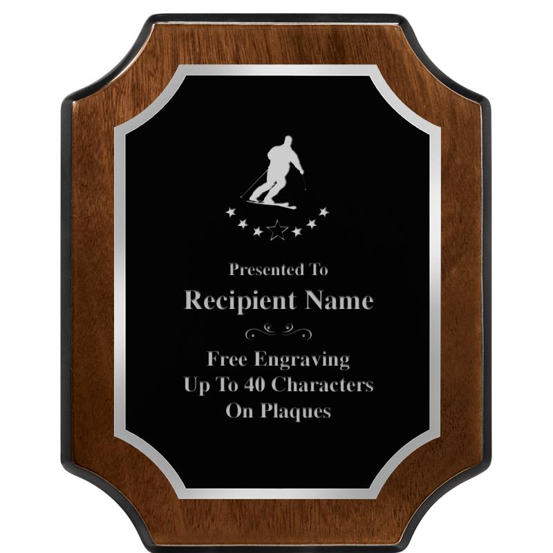 8X10 WALNUT FNSH SCALLOP SV PL