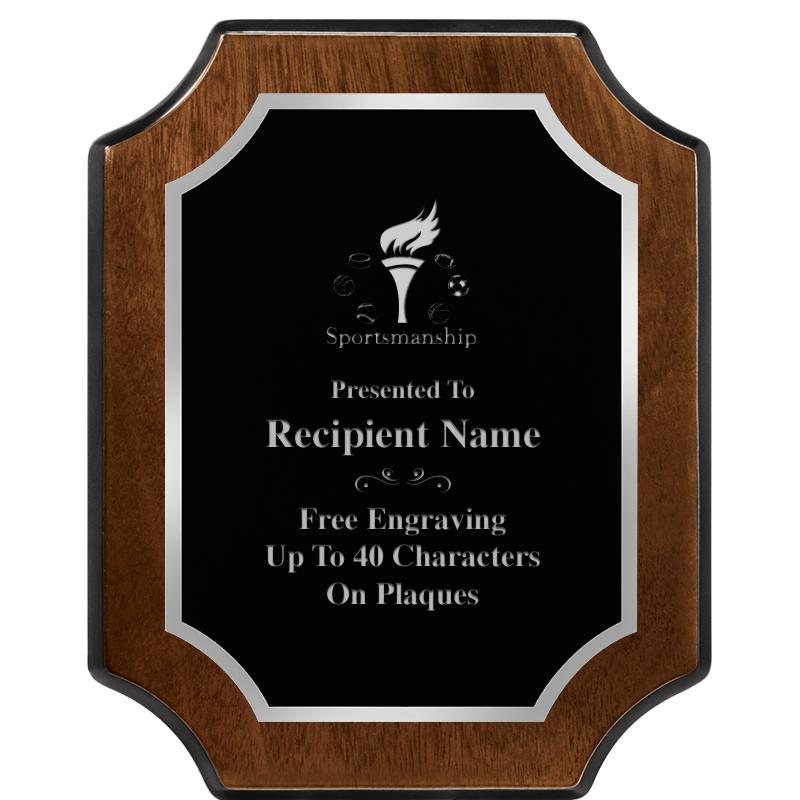 8X10 WALNUT FNSH SCALLOP SV PL