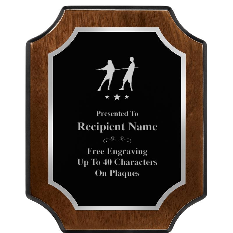 8X10 WALNUT FNSH SCALLOP SV PL