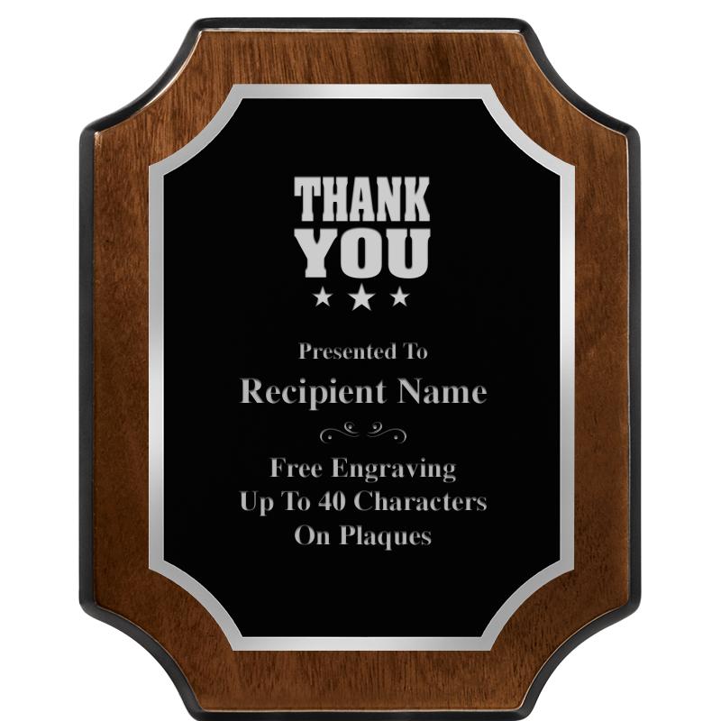 8X10 WALNUT FNSH SCALLOP SV PL