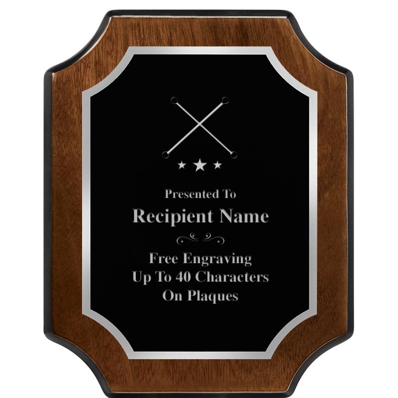 8X10 WALNUT FNSH SCALLOP SV PL