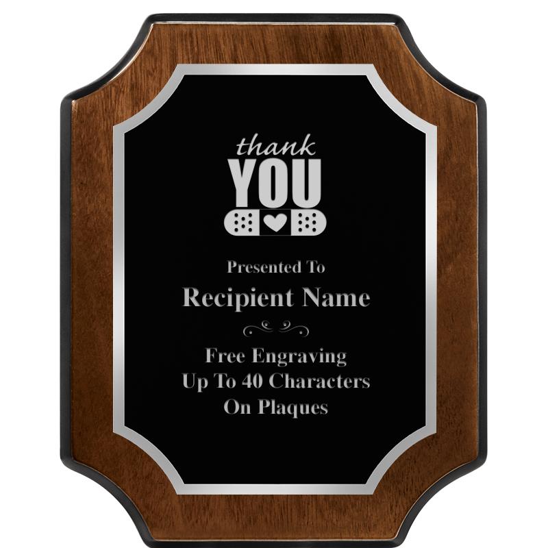 8X10 WALNUT FNSH SCALLOP SV PL