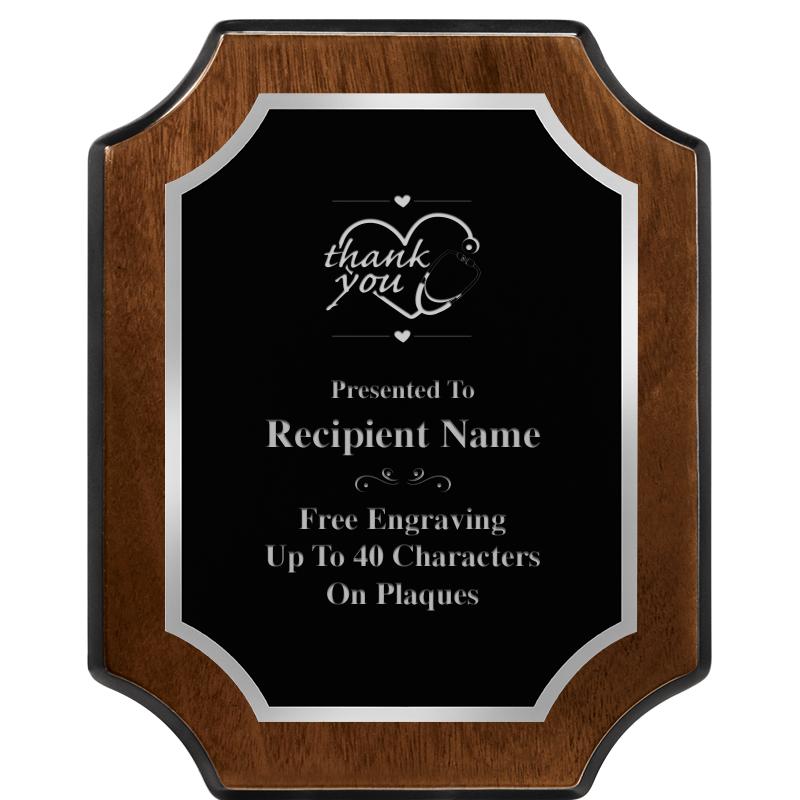 8X10 WALNUT FNSH SCALLOP SV PL