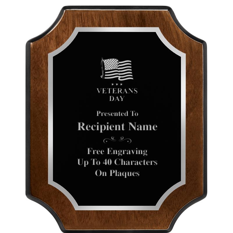 8X10 WALNUT FNSH SCALLOP SV PL