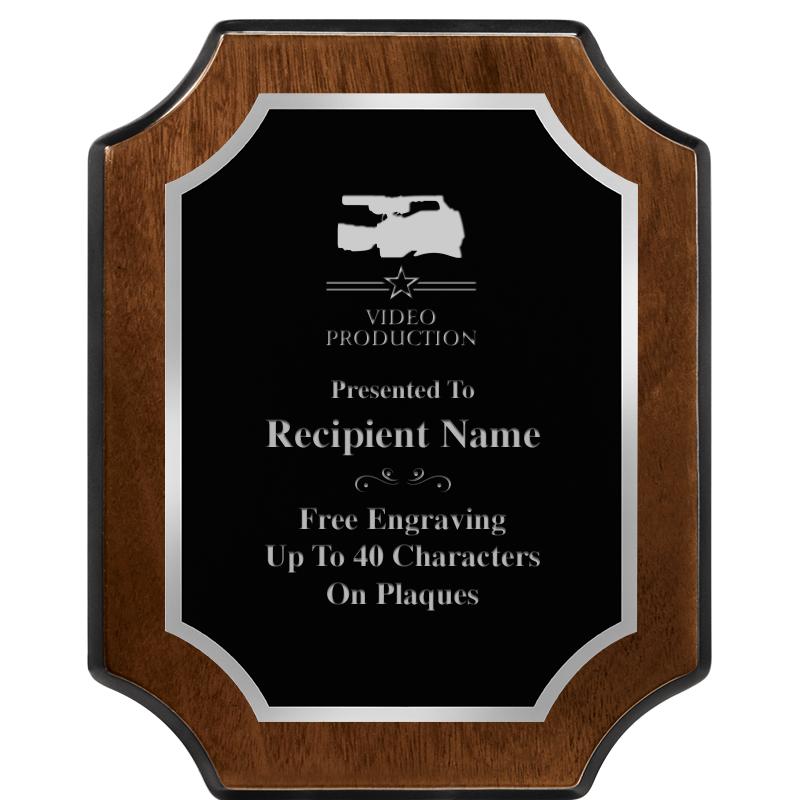 8X10 WALNUT FNSH SCALLOP SV PL