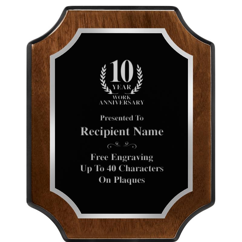 8X10 WALNUT FNSH SCALLOP SV PL