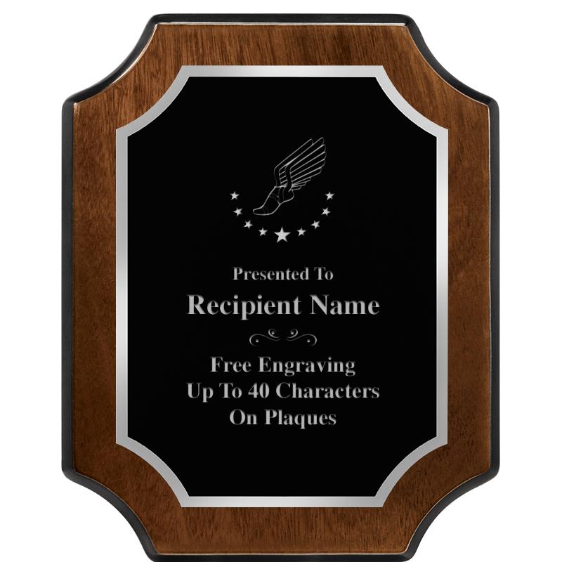 8X10 WALNUT FNSH SCALLOP SV PL