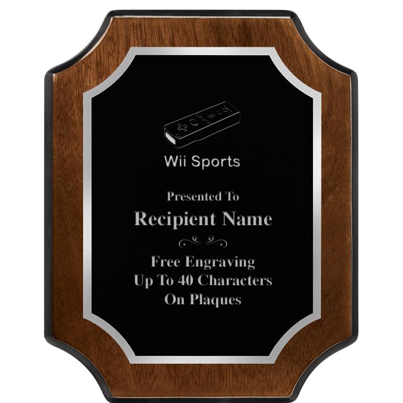 8X10 WALNUT FNSH SCALLOP SV PL