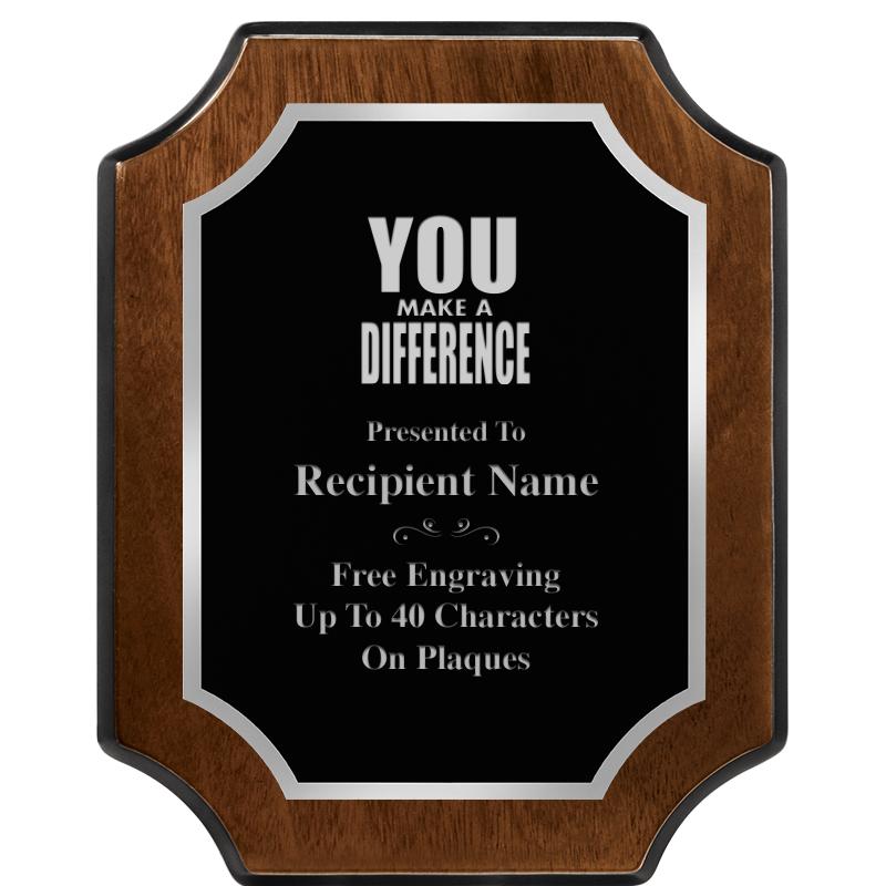 8X10 WALNUT FNSH SCALLOP SV PL