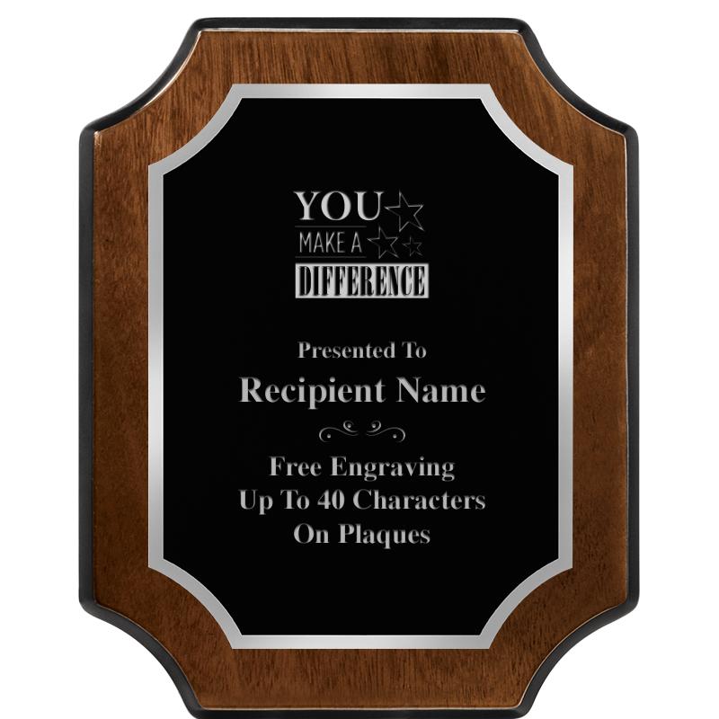 8X10 WALNUT FNSH SCALLOP SV PL