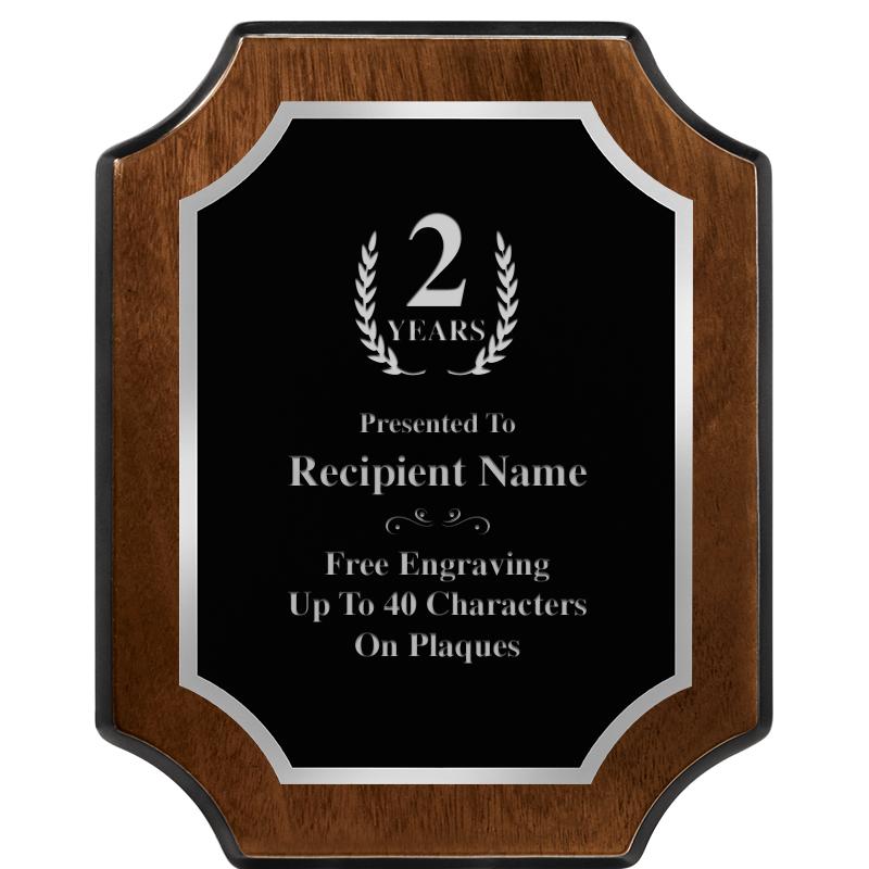 8X10 WALNUT FNSH SCALLOP SV PL