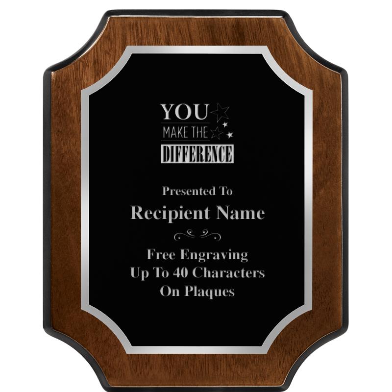 8X10 WALNUT FNSH SCALLOP SV PL