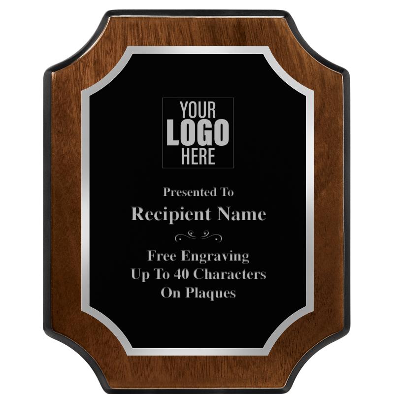 8X10 WALNUT FNSH SCALLOP SV PL