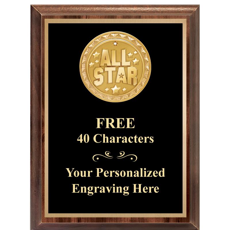 6X8 WOOD EXECUTIVE INSERT PLAQ