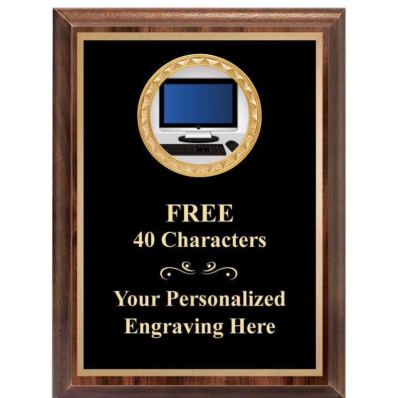 6X8 WOOD EXECUTIVE INSERT PLAQ