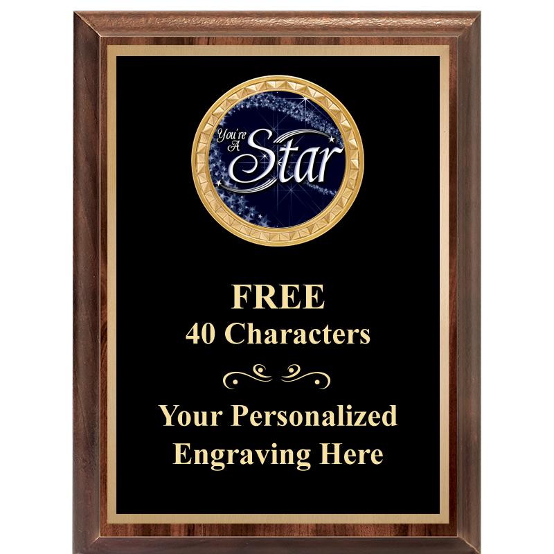 6X8 WOOD EXECUTIVE INSERT PLAQ