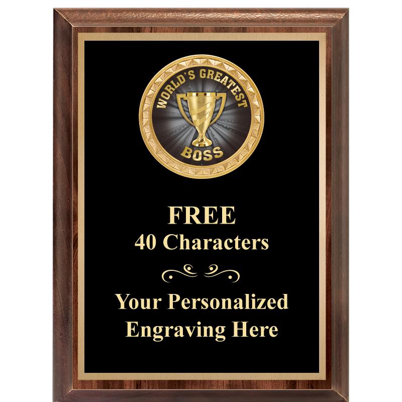 6X8 WOOD EXECUTIVE INSERT PLAQ