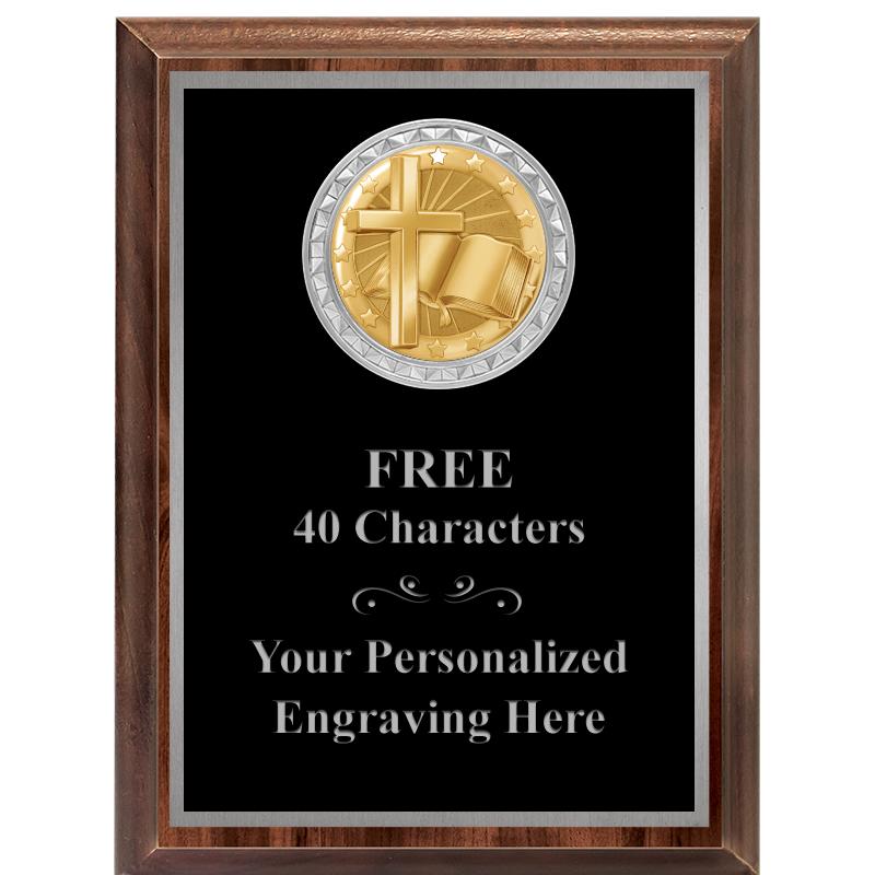 6X8 WOOD EXECUTIVE INS PLQ SV