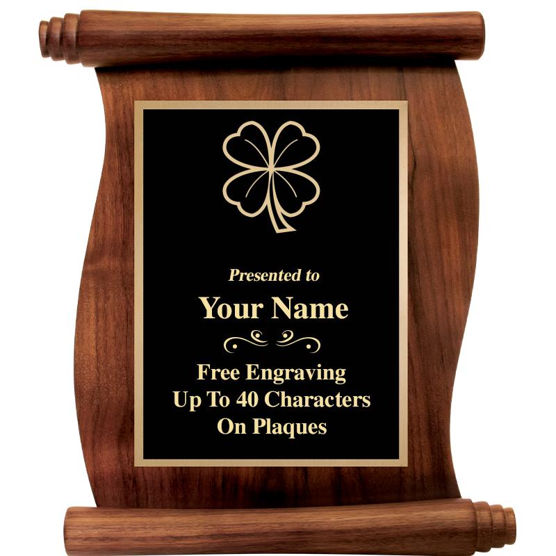 9.5" X 12" WALNUT SCROLL PLQ