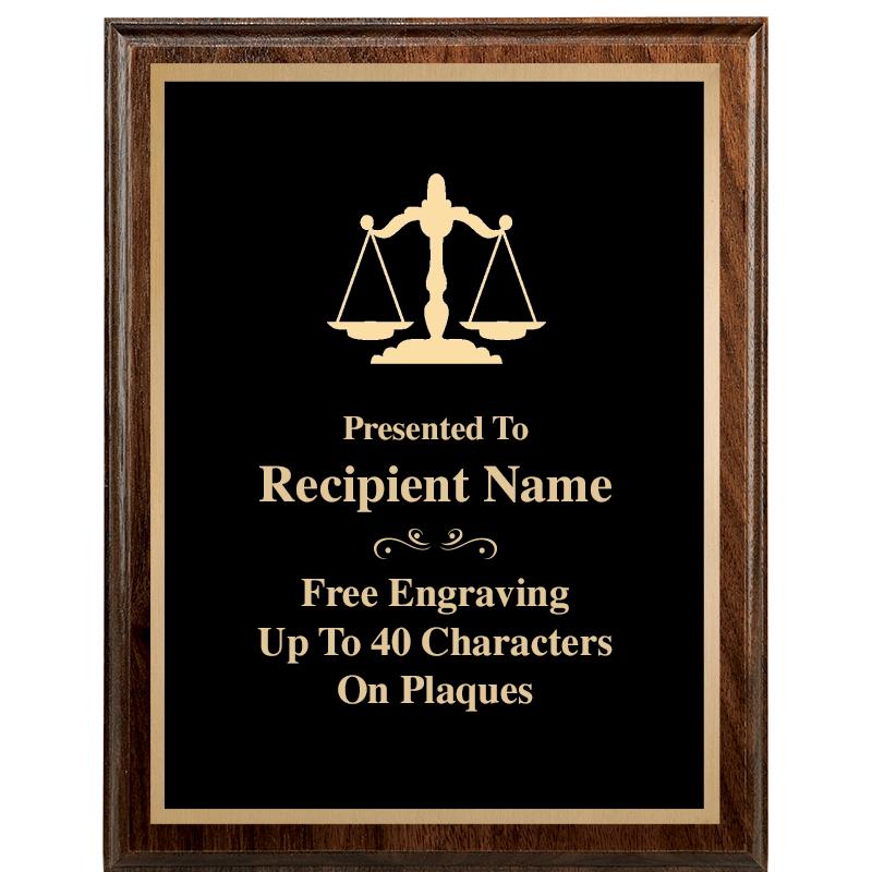 7"X9" WALNUT WOOD PLAQUE