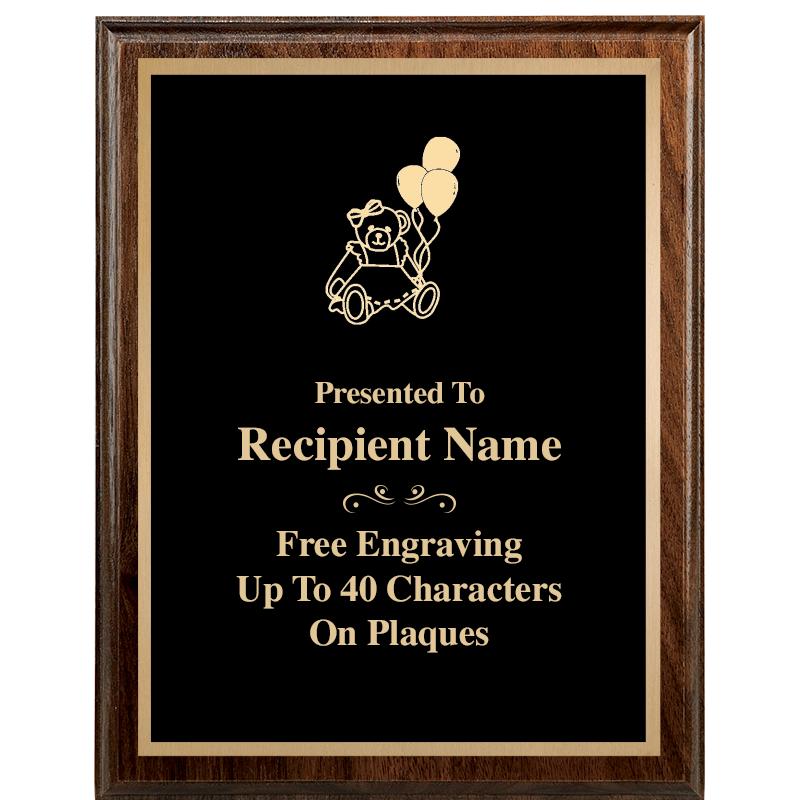 7"X9" WALNUT WOOD PLAQUE