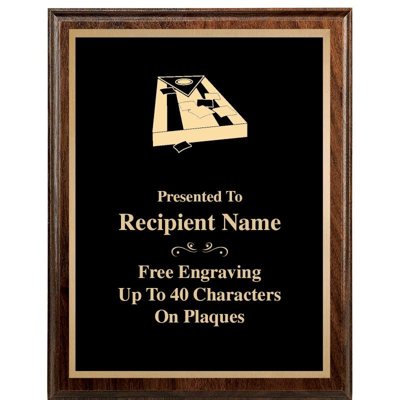 7"X9" WALNUT WOOD PLAQUE