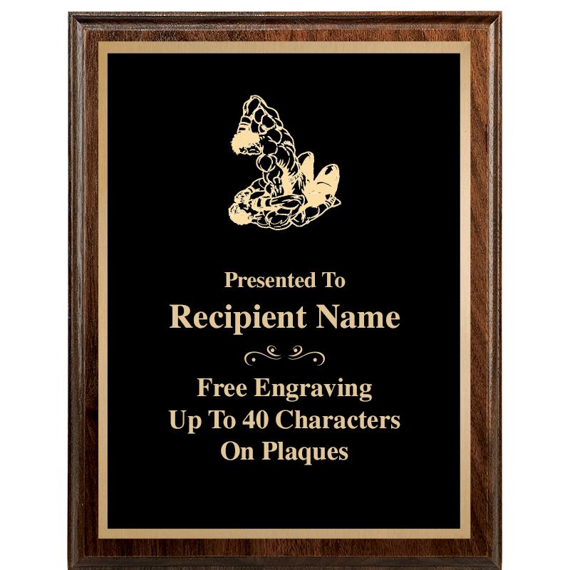 7"X9" WALNUT WOOD PLAQUE