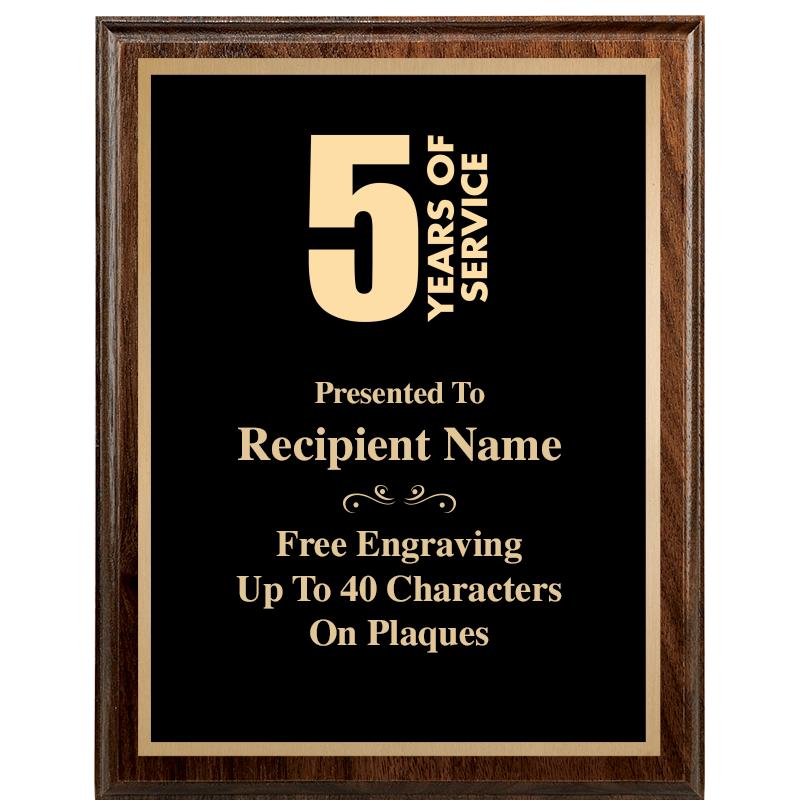 7"X9" WALNUT WOOD PLAQUE