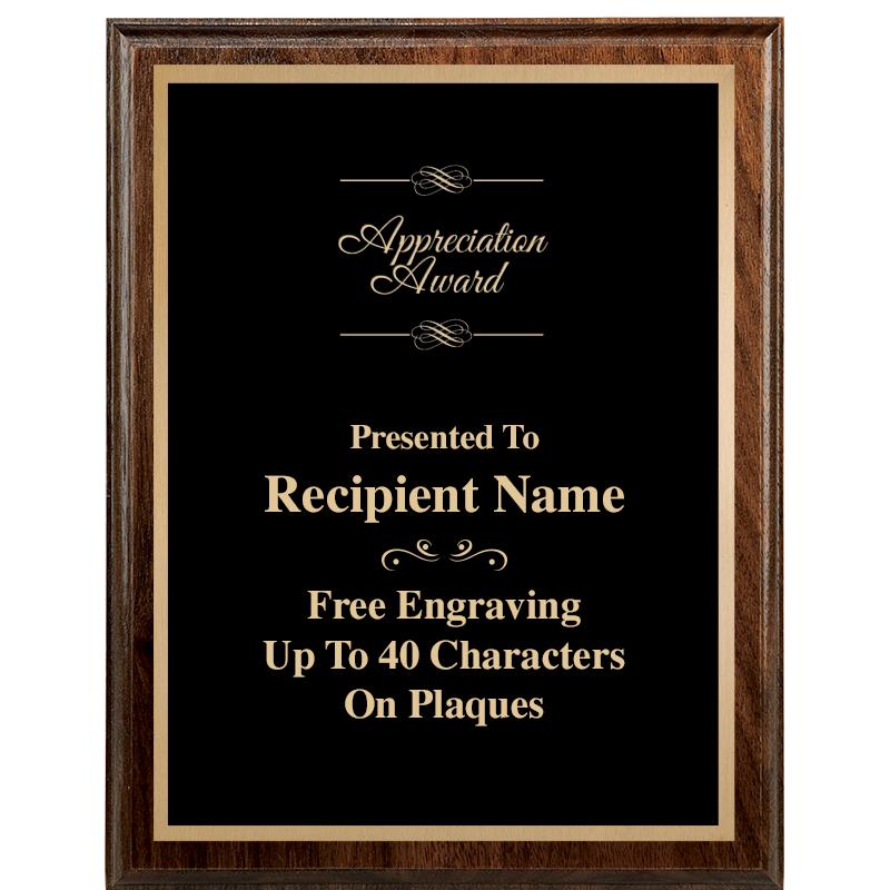 7"X9" WALNUT WOOD PLAQUE