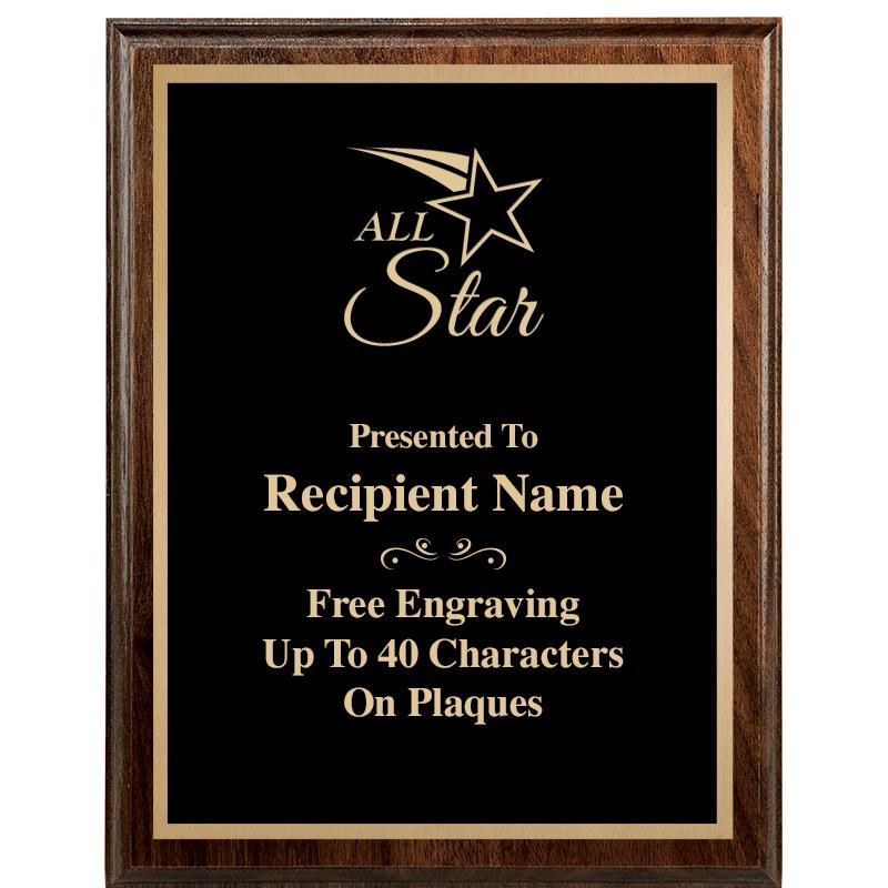 7"X9" WALNUT WOOD PLAQUE