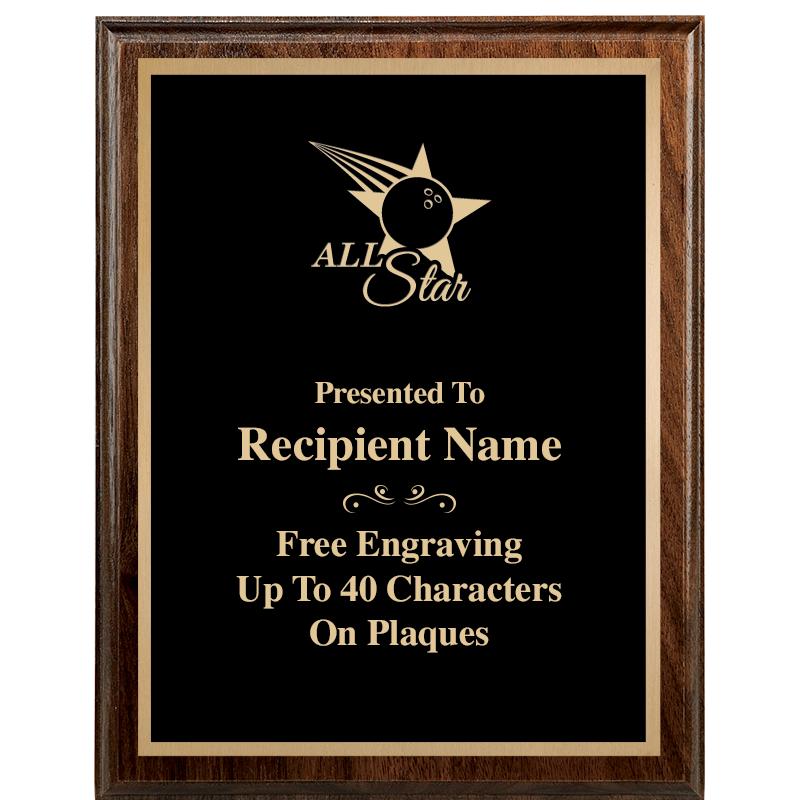 7"X9" WALNUT WOOD PLAQUE