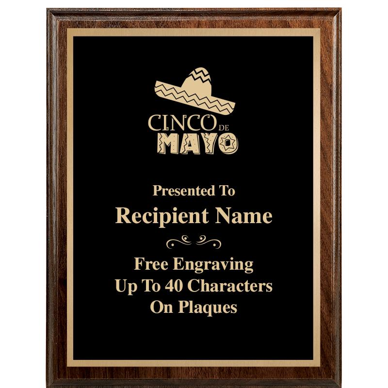 7"X9" WALNUT WOOD PLAQUE