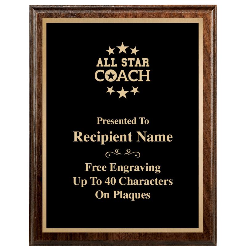 7"X9" WALNUT WOOD PLAQUE