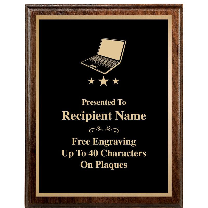 7"X9" WALNUT WOOD PLAQUE